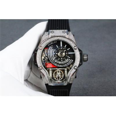 Replica Big Bang MP-09 TOURBILLON BI-AXIS  A21J  Automatic  Movement  Mens Watch  Skeleton Dial  Rubber  Strap  G24