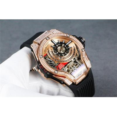 Replica Big Bang MP-09 TOURBILLON BI-AXIS  A21J  Automatic  Movement  Mens Watch  Skeleton Dial  Rubber  Strap  G24