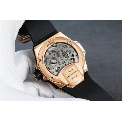 Replica Big Bang MP-09 TOURBILLON BI-AXIS  A21J  Automatic  Movement  Mens Watch  Skeleton Dial  Rubber  Strap  G24