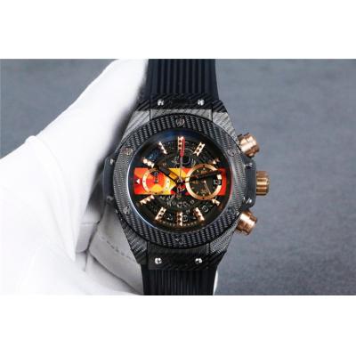 Replica Classic Fusion  Japan  Quartz  chronograph Movement Mens Watch Skeleton Dial  Rubber  Strap  G28