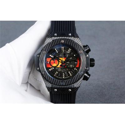 Replica Classic Fusion  Japan  Quartz  chronograph Movement Mens Watch Skeleton Dial  Rubber  Strap  G28