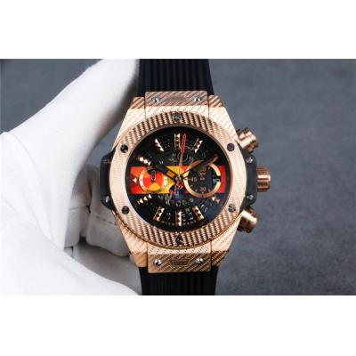 Replica Classic Fusion  Japan  Quartz  chronograph Movement Mens Watch Skeleton Dial  Rubber  Strap  G28