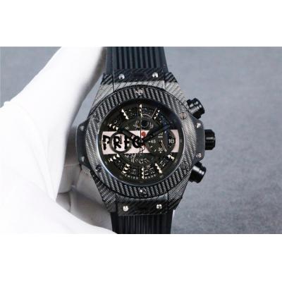 Replica Classic Fusion  Japan  Quartz  chronograph Movement Mens Watch Skeleton Dial  Rubber  Strap  G29