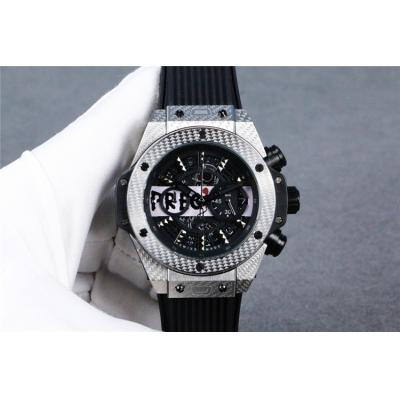 Replica Classic Fusion  Japan  Quartz  chronograph Movement Mens Watch Skeleton Dial  Rubber  Strap  G29