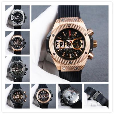 Replica Classic Fusion  Japan  Quartz  chronograph Movement Mens Watch Skeleton Dial  Rubber  Strap  G29