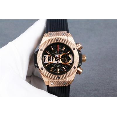 Replica Classic Fusion  Japan  Quartz  chronograph Movement Mens Watch Skeleton Dial  Rubber  Strap  G29