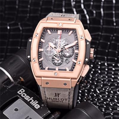 Replica Big Bang Japan Quartz  chronograph Movement   Mens Watch Skeleton Dial Leather Strap G32