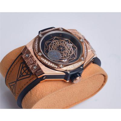 Replica Big Bang Japan Miyota 8215 Automatic Movement Mens Watch Skeleton Dial Leather Strap G34