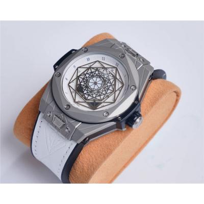 Replica Big Bang Japan Miyota 8215 Automatic Movement Mens Watch  Skeleton Dial Leather Strap B G35