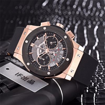 Replica Classic Fusion  Japan Quartz  chronograph  Movement  Mens Watch Skeleton Dial  Rubber  Strap A  G38