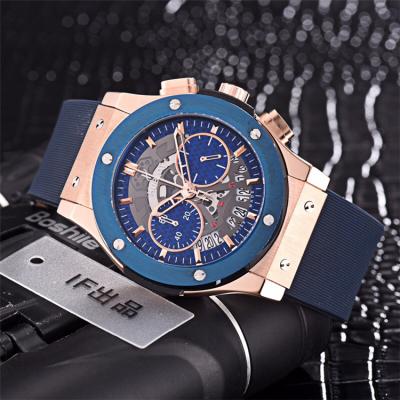 Replica Classic Fusion  Japan Quartz  chronograph  Movement  Mens Watch Skeleton Dial  Rubber  Strap A  G38