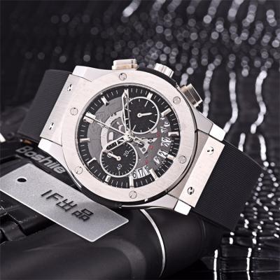 Replica Classic Fusion  Japan Quartz  chronograph  Movement   Mens Watch Skeleton Dial  Leather Strap B  G38