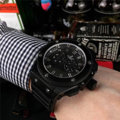 Replica Big Bang Japan VK Quartz  chronograph Movement  Mens Watch Black  Dial  Leather Strap  G40