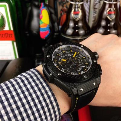 Replica Big Bang Japan VK Quartz  chronograph Movement  Mens Watch Black  Dial  Leather Strap  G40