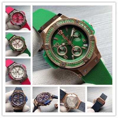 Replica Big Bang Japan VK Quartz  chronograph Movement  Womens Watch Green Dial Rubber Strap  G42