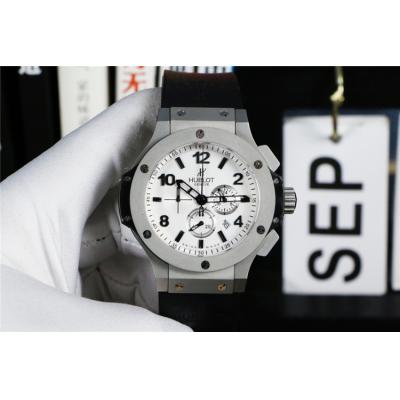 Replica Big Bang Japan VK Quartz  chronograph Movement  Mens Watch White  Dial Rubber Strap  G46