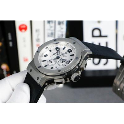 Replica Big Bang Japan VK Quartz  chronograph Movement  Mens Watch White  Dial Rubber Strap  G46