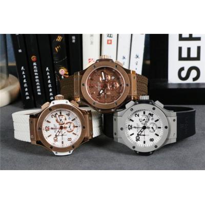 Replica Big Bang Japan VK Quartz  chronograph Movement  Mens Watch White  Dial Rubber Strap  G46