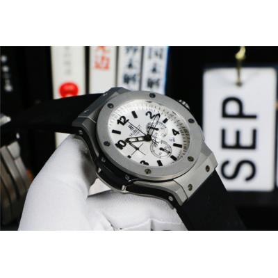 Replica Big Bang Japan VK Quartz  chronograph Movement  Mens Watch White  Dial Rubber Strap  G46