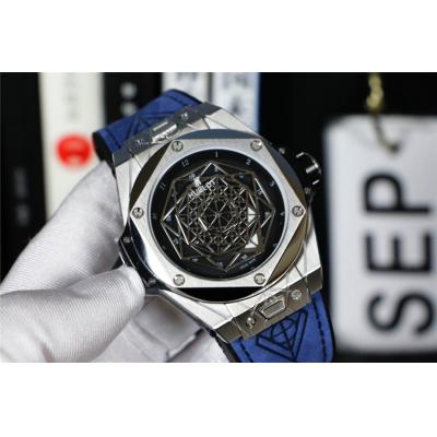 Replica Big Bang A21J  Automatic  Movement  Mens Watch   Skeleton Dial  Leather Strap  G47