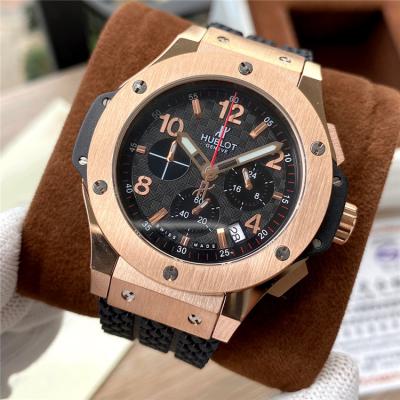 Replica Big Bang  Japan  Quartz  chronograph Movement  Mens Watch Black Dial Rubber Strap  G60