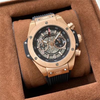 Replica Big Bang  Japan  Quartz  chronograph Movement  Mens Watch Skeleton  Dial Rubber Strap  G62