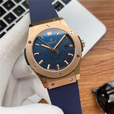 Replica Classic Fusion A21J  Automatic Movement Mens Watch Blue  Dial Rubber Strap  G64