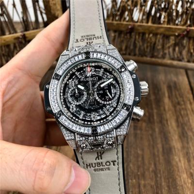 Replica Big Bang  Japan  vk Quartz  chronograph Movement  Mens Watch  Skeleton  Dial Leather Strap  A G67