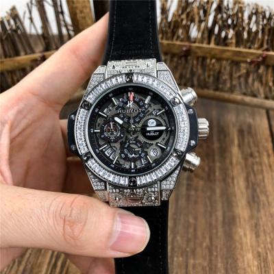 Replica Big Bang  Japan  vk Quartz  chronograph Movement  Mens Watch  Skeleton  Dial Leather Strap  B G67