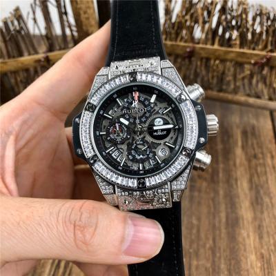 Replica Big Bang  Japan  vk Quartz  chronograph Movement  Mens Watch  Skeleton  Dial Leather Strap  B G67