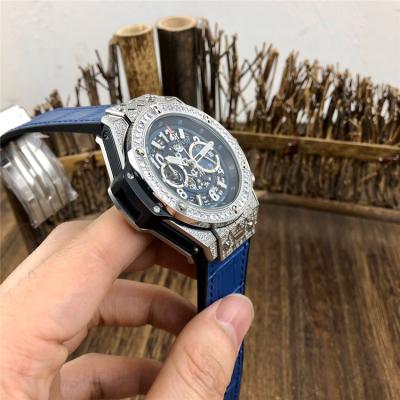 Replica Big Bang  Japan  vk Quartz  chronograph Movement  Mens Watch  Skeleton  Dial Leather Strap  B G67