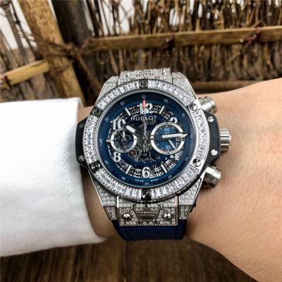 Replica Big Bang  Japan  vk Quartz  chronograph Movement  Mens Watch  Skeleton  Dial Leather Strap  B G67