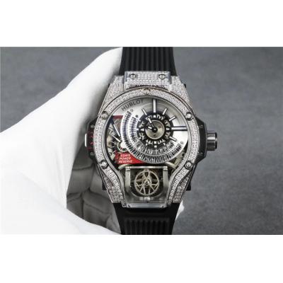 Replica Big Bang MP-09 TOURBILLON BI-AXIS  A21J  Automatic  Movement  Mens Watch  Skeleton Dial  Rubber  Strap A G68