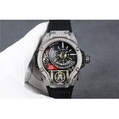 Replica Big Bang MP-09 TOURBILLON BI-AXIS  A21J  Automatic  Movement  Mens Watch  Skeleton Dial  Rubber  Strap A G68