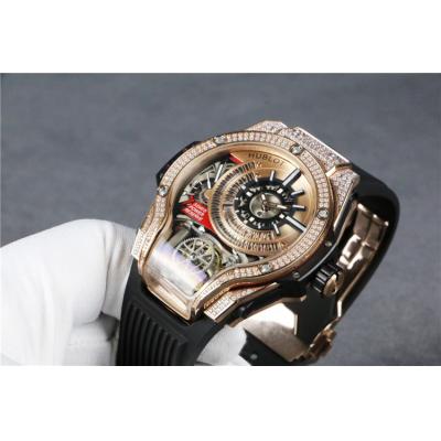 Replica Big Bang MP-09 TOURBILLON BI-AXIS  A21J  Automatic  Movement  Mens Watch  Skeleton Dial  Rubber  Strap A G68