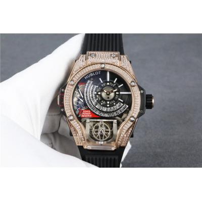 Replica Big Bang MP-09 TOURBILLON BI-AXIS  A21J  Automatic  Movement  Mens Watch  Skeleton Dial  Rubber  Strap A G68