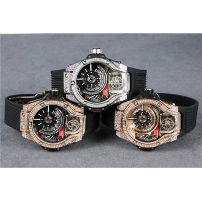 Replica Big Bang MP-09 TOURBILLON BI-AXIS  A21J  Automatic  Movement  Mens Watch  Skeleton Dial  Rubber  Strap A G68