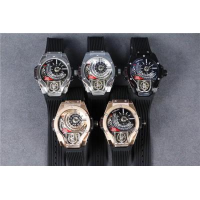 Replica Big Bang MP-09 TOURBILLON BI-AXIS  A21J  Automatic  Movement  Mens Watch  Skeleton Dial  Rubber  Strap B G68