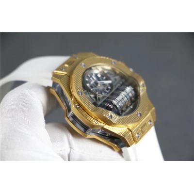 Replica Big Bang MP-09 TOURBILLON BI-AXIS  A21J  Automatic  Movement  Mens Watch Skeleton Dial  Rubber  Strap A G69