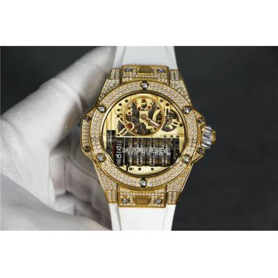 Replica Big Bang MP-11  A21J  Automatic Movement Mens Watch  Skeleton Dial Rubber Strap G70