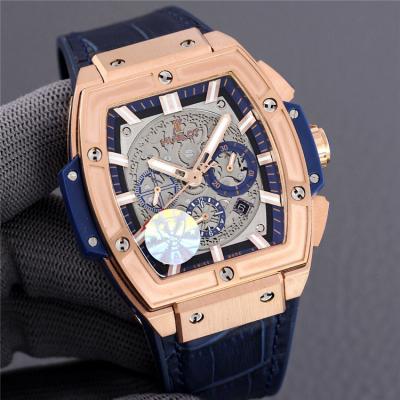 Replica Big Bang A21J  Automatic Movement Mens Watch Skeleton Dial Leather Strap G75