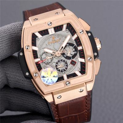 Replica Big Bang A21J  Automatic Movement Mens Watch Skeleton Dial Leather Strap G75