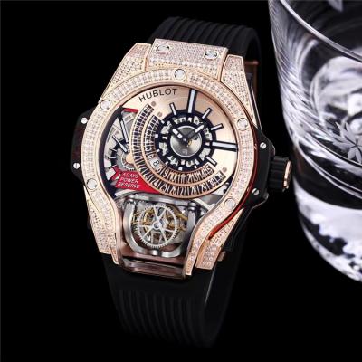 Replica Big Bang MP-09 TOURBILLON BI-AXIS  A21J  Automatic  Movement  Mens Watch  Skeleton Dial Leather Strap G83