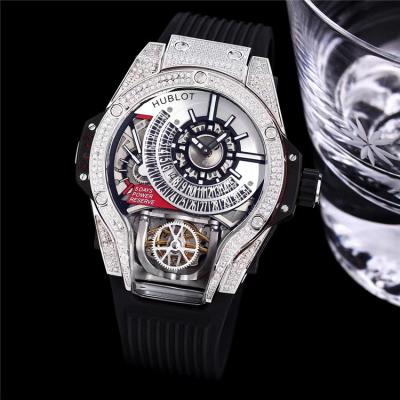 Replica Big Bang MP-09 TOURBILLON BI-AXIS  A21J  Automatic  Movement  Mens Watch  Skeleton Dial Leather Strap G83