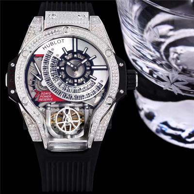 Replica Big Bang MP-09 TOURBILLON BI-AXIS  A21J  Automatic  Movement  Mens Watch  Skeleton Dial Leather Strap G83