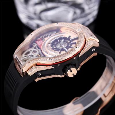 Replica Big Bang MP-09 TOURBILLON BI-AXIS  A21J  Automatic  Movement  Mens Watch  Skeleton Dial Leather Strap G83