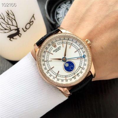 Replica Cellini A2813 Automatic Movement Mens Watch White Dial Leather Strap E02