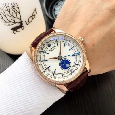 Replica Cellini A2813 Automatic Movement Mens Watch White Dial Leather Strap E02