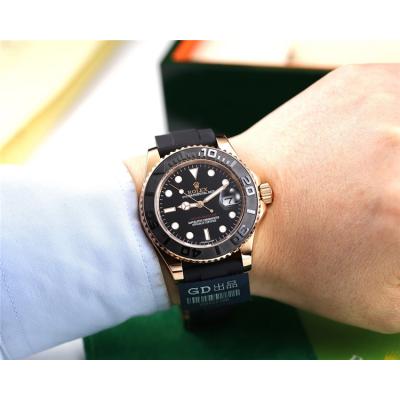 Replica Yacht-Master Japan Miyota 8215 Automatic  Mens Watch Black Dial Rubber Strap  E04