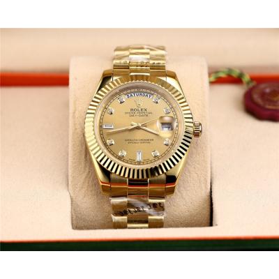 Replica Day-Date  A8285 Automatic Movement Mens Watch White Dial Yellow Gold A E07